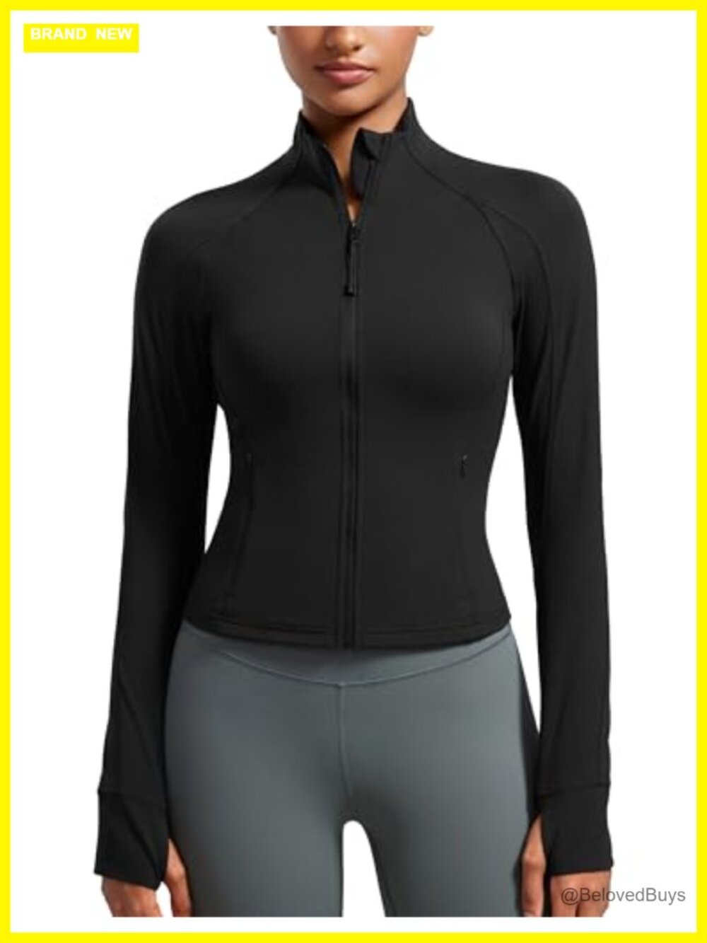 Butterluxe Slim Fit Cocoon Jacket Waist Length Zip Pockets
